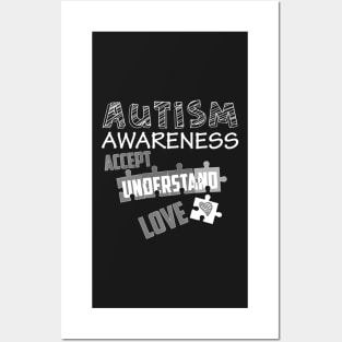 Cool Autism Awareness Day Accept Understand Love Posters and Art